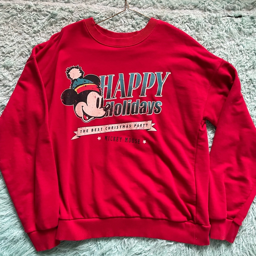 Disney Mickey Red Holiday Sweatshirt